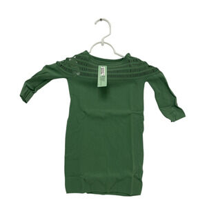 Scala Girls Dress One Size Green Casual Stretch Long Sleeve Polyamide Blend NWT